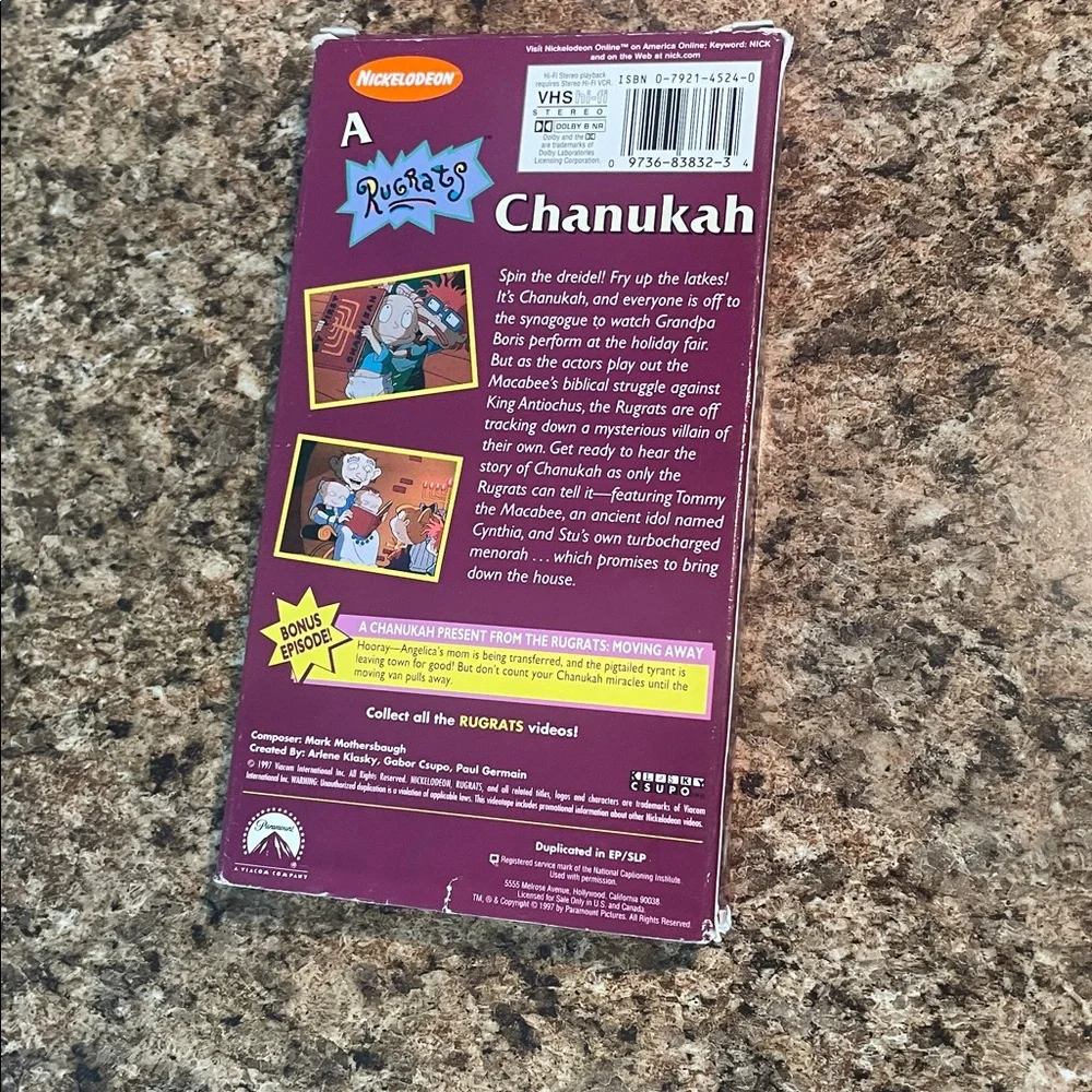 Rugrats Chanukah VHS Double Length Holiday‎ Special Plus Bonus Episode